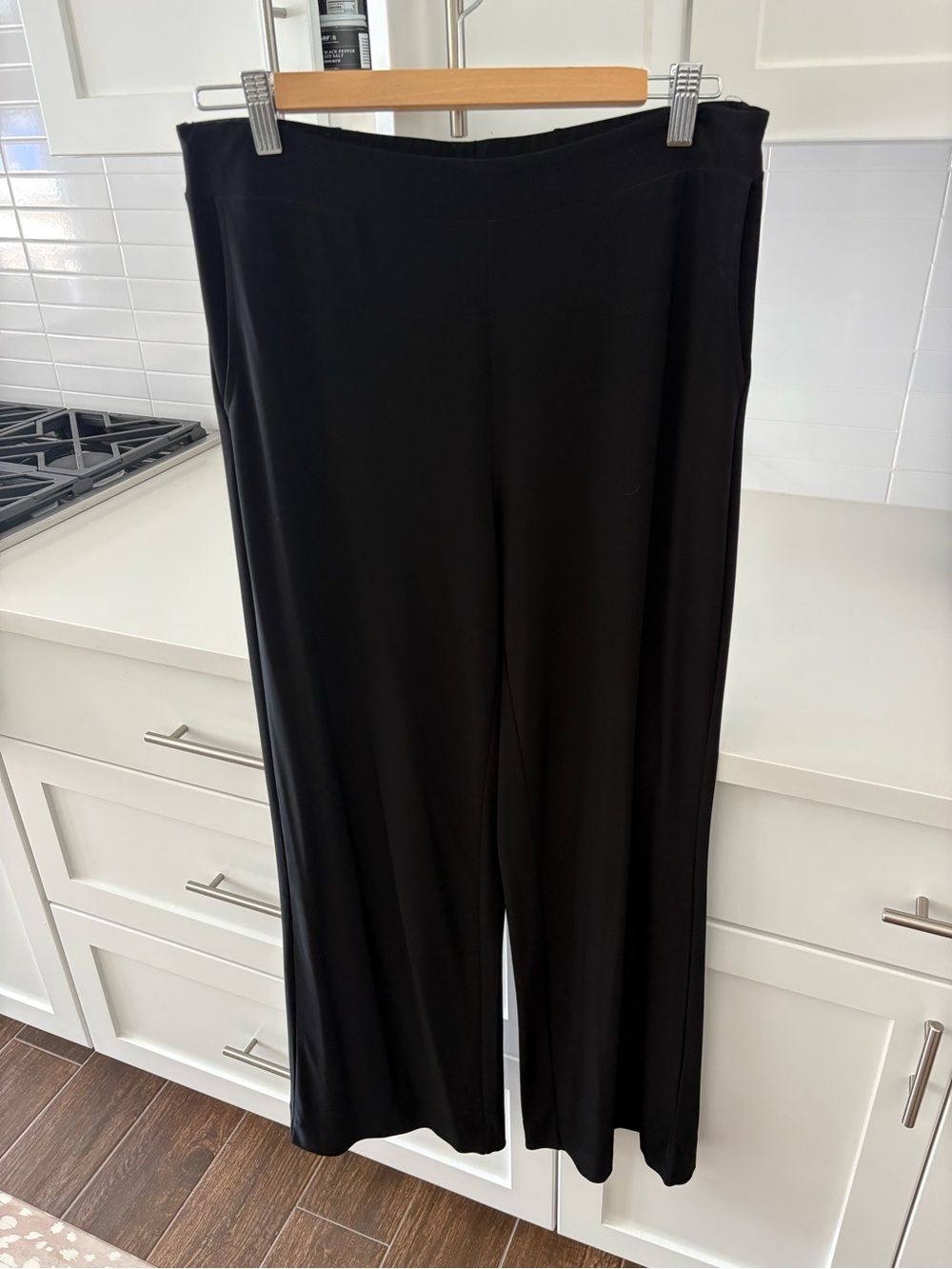 White House Black Market Black Wide-Leg Pull-On Pants